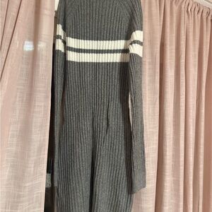 Hollister Gray Long Sleeve Dress with White Accents